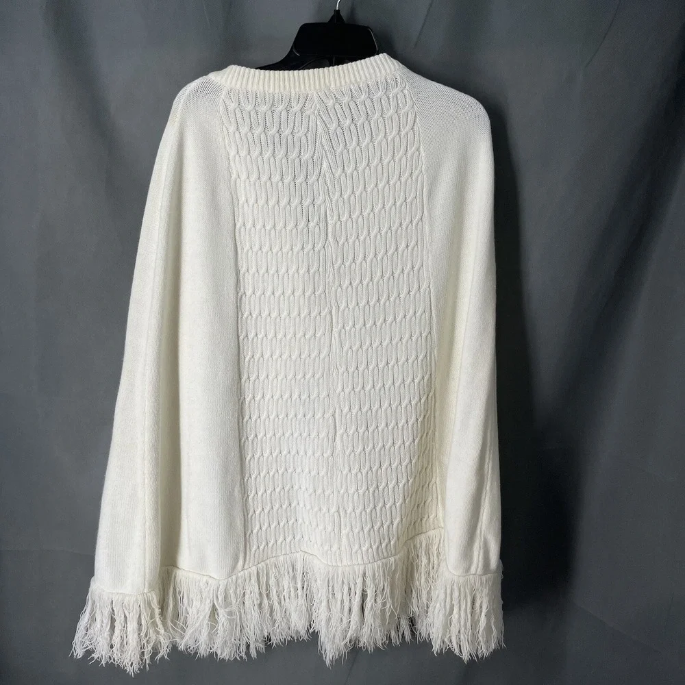 VTG Robinson's California Cape Women's One Size Poncho Sweater Pullover Fringe